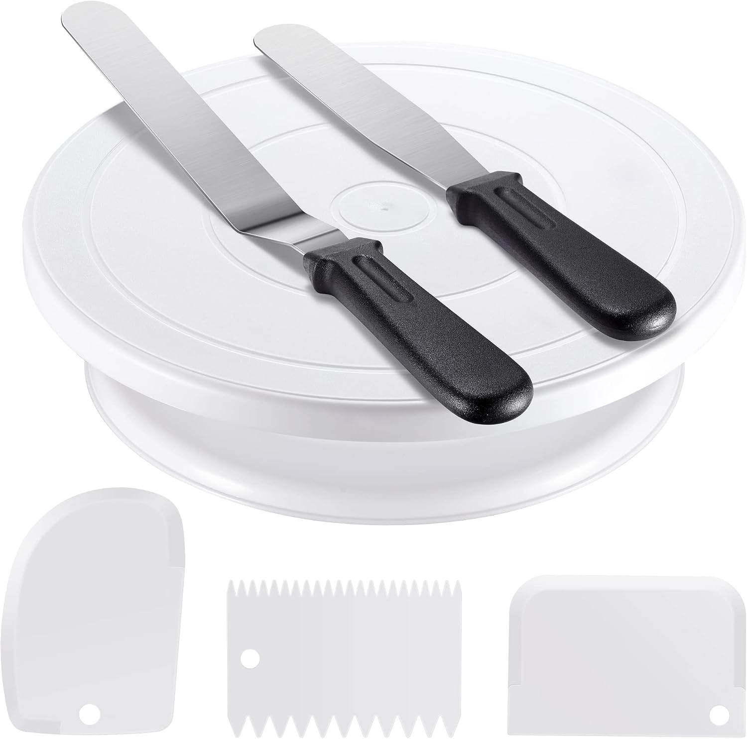 Cake Decorating Kit with Turntable, Spatulas and Scrapers Cake Decorating Turntable Set