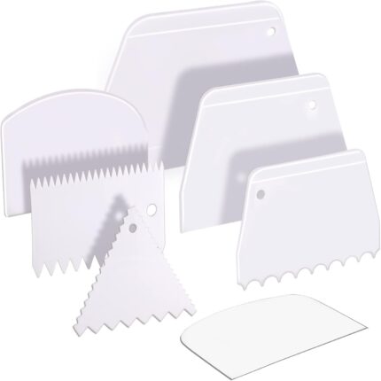 7-Piece Plastic Cake Scraper Set