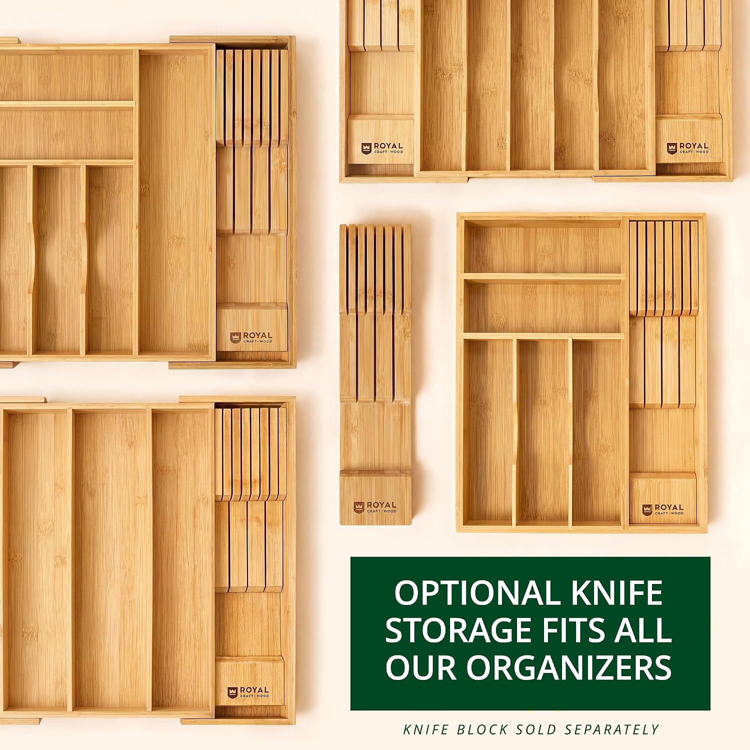 Bamboo Cutlery Drawer Organiser