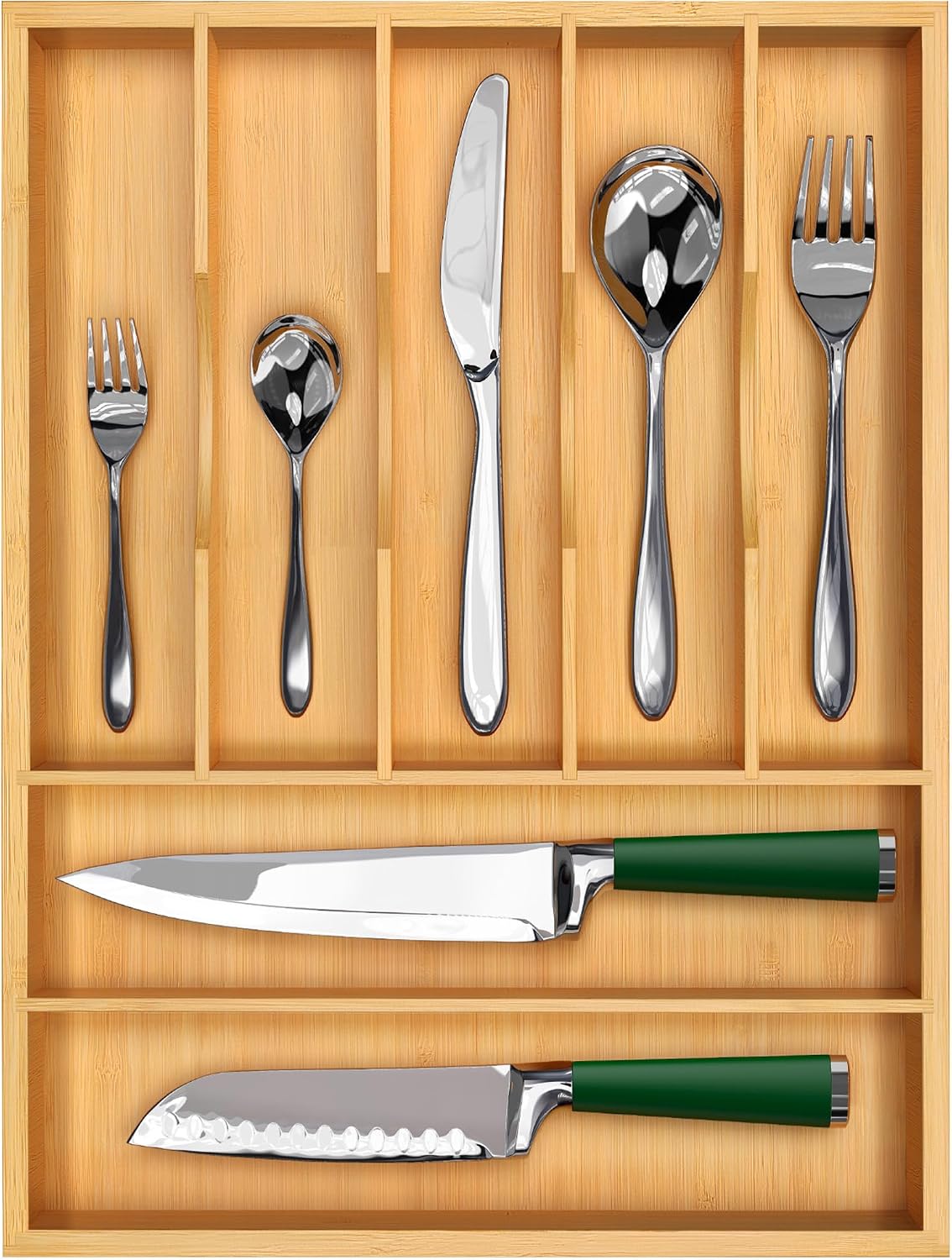 Bamboo Cutlery Drawer Organiser