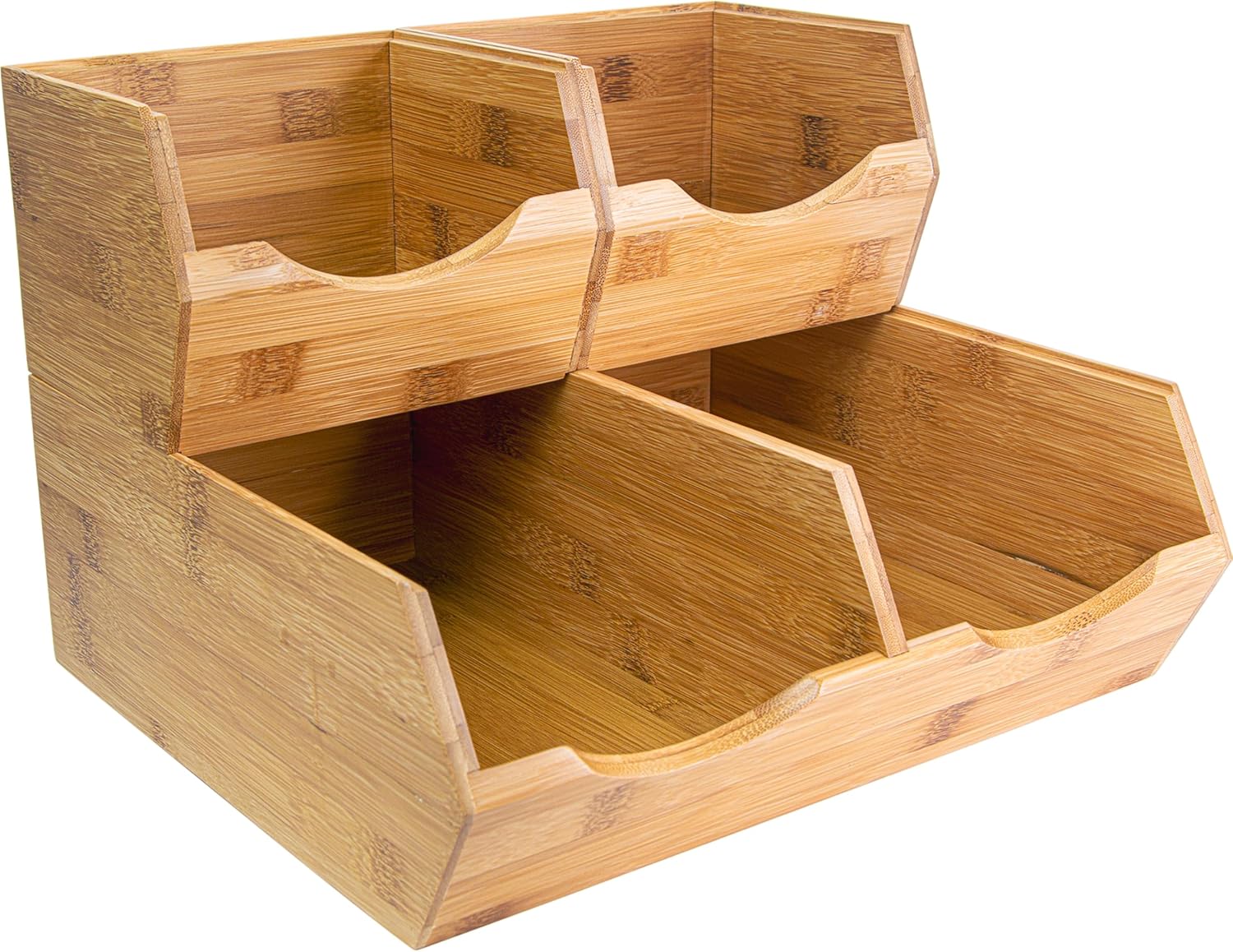 Stackable Bamboo Produce Bins - 2-Piece