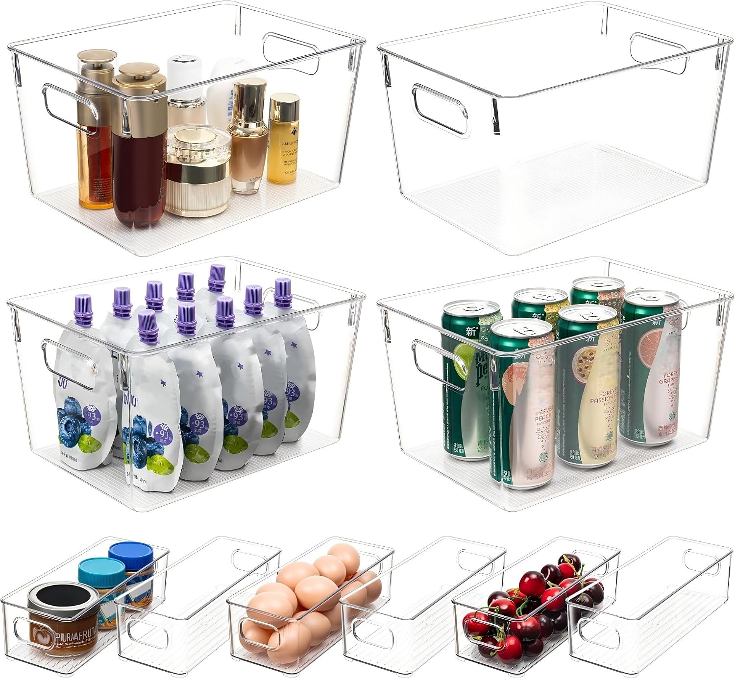10-Piece Clear Pantry Organiser Bins