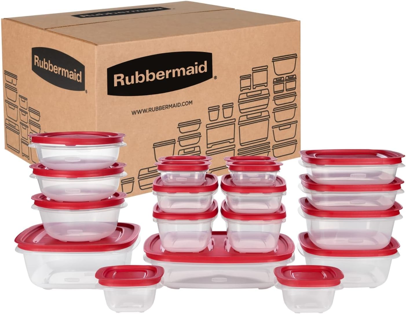 Household Container Set with Lids, 42 Pieces