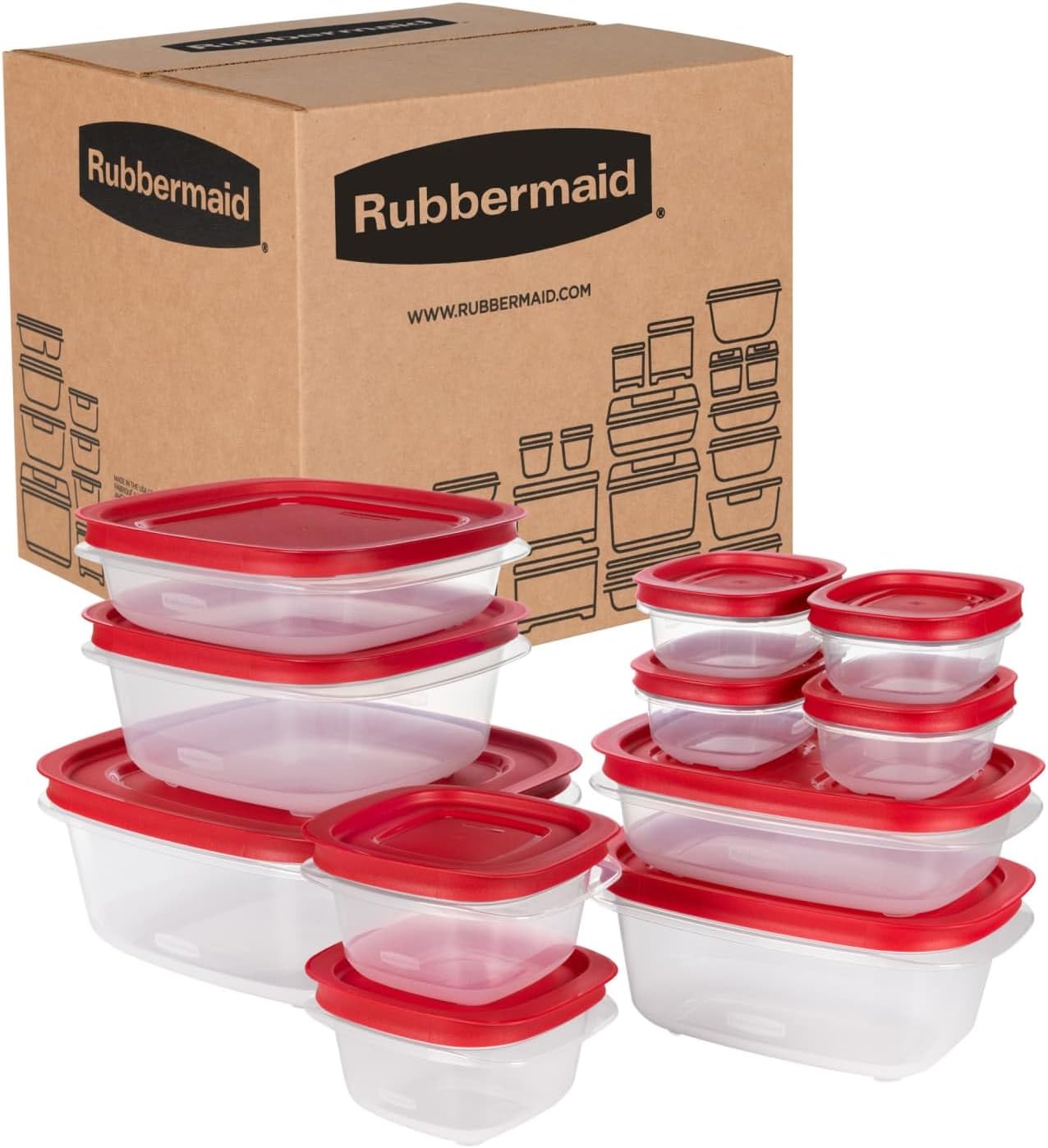 Household Container Set with Lids, 42 Pieces