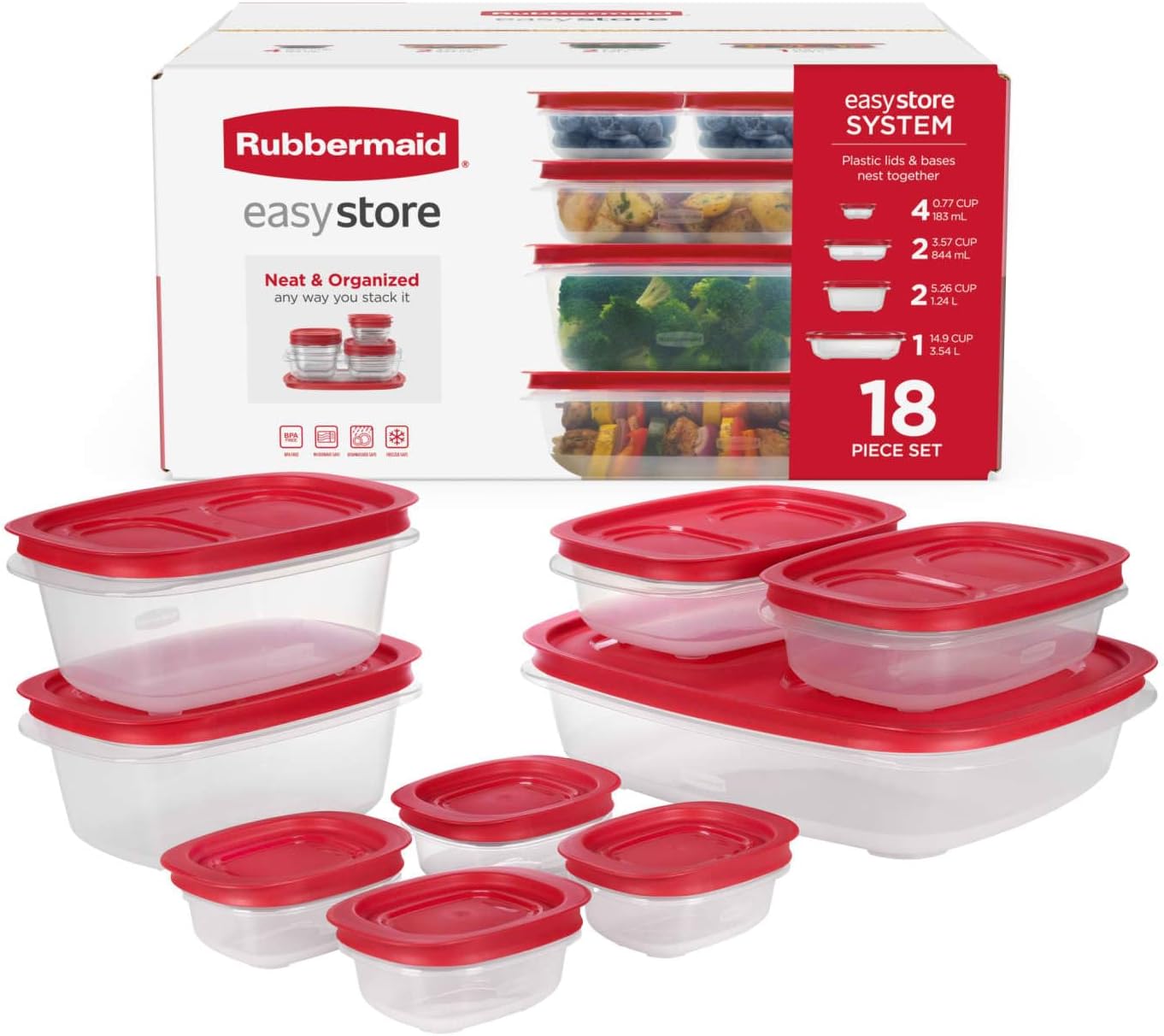Household Container Set with Lids, 42 Pieces