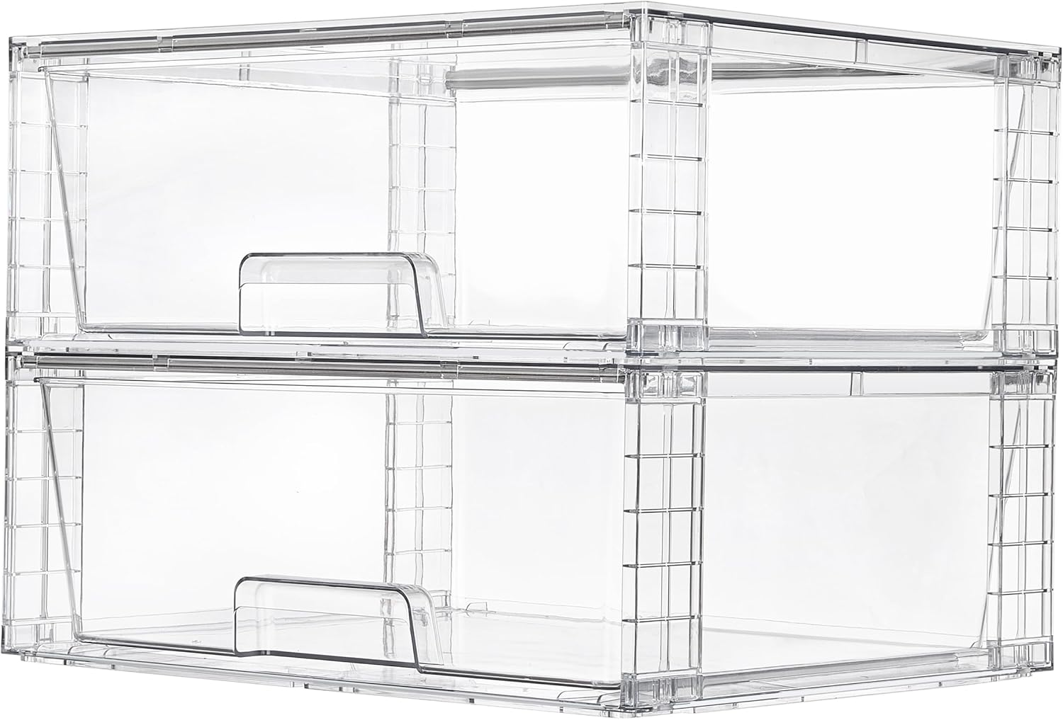 Clear Stackable Storage Drawers - 2-Pack