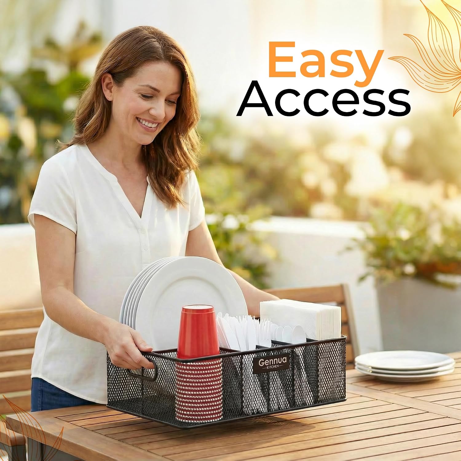 Paper Plate and Utensil Caddy, Extra Large