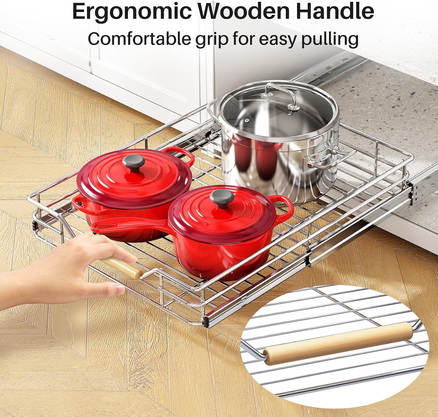 Pull-Out Cabinet Organiser, 15 x 21 inch
