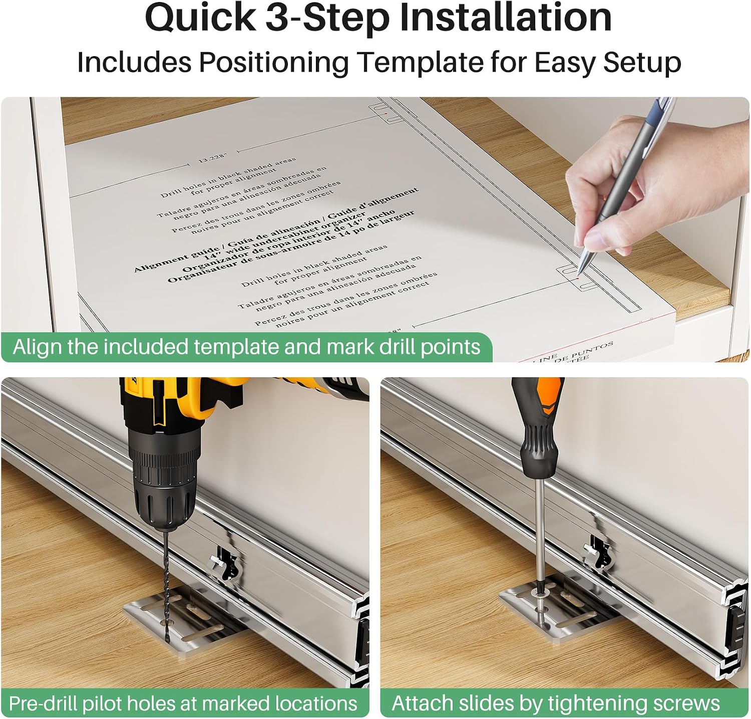 Pull-Out Cabinet Organiser, 15 x 21 inch