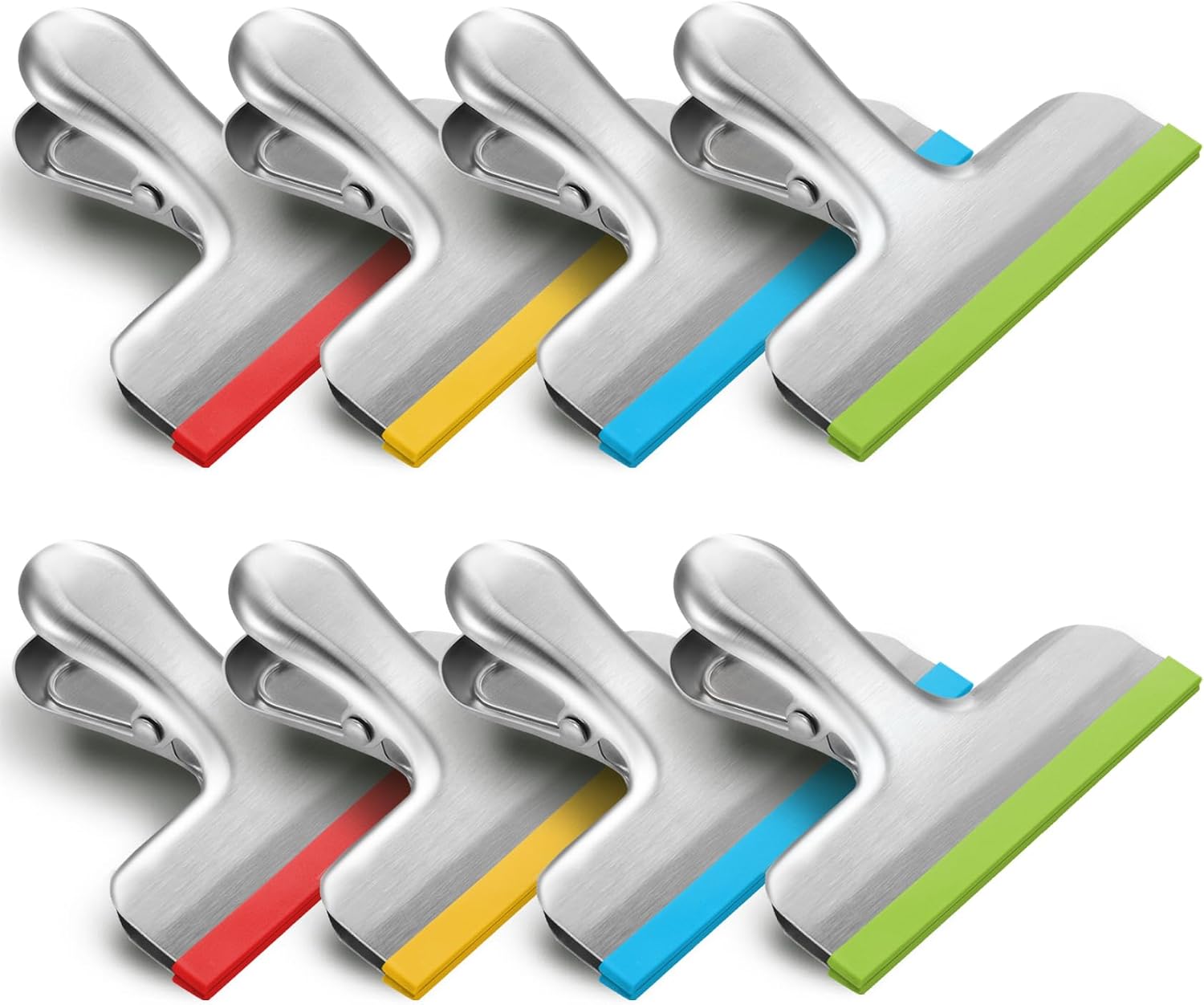 Silicone-Covered Bag Clips, 12 Pack