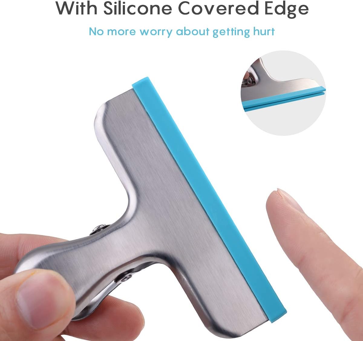 Silicone-Covered Bag Clips, 12 Pack