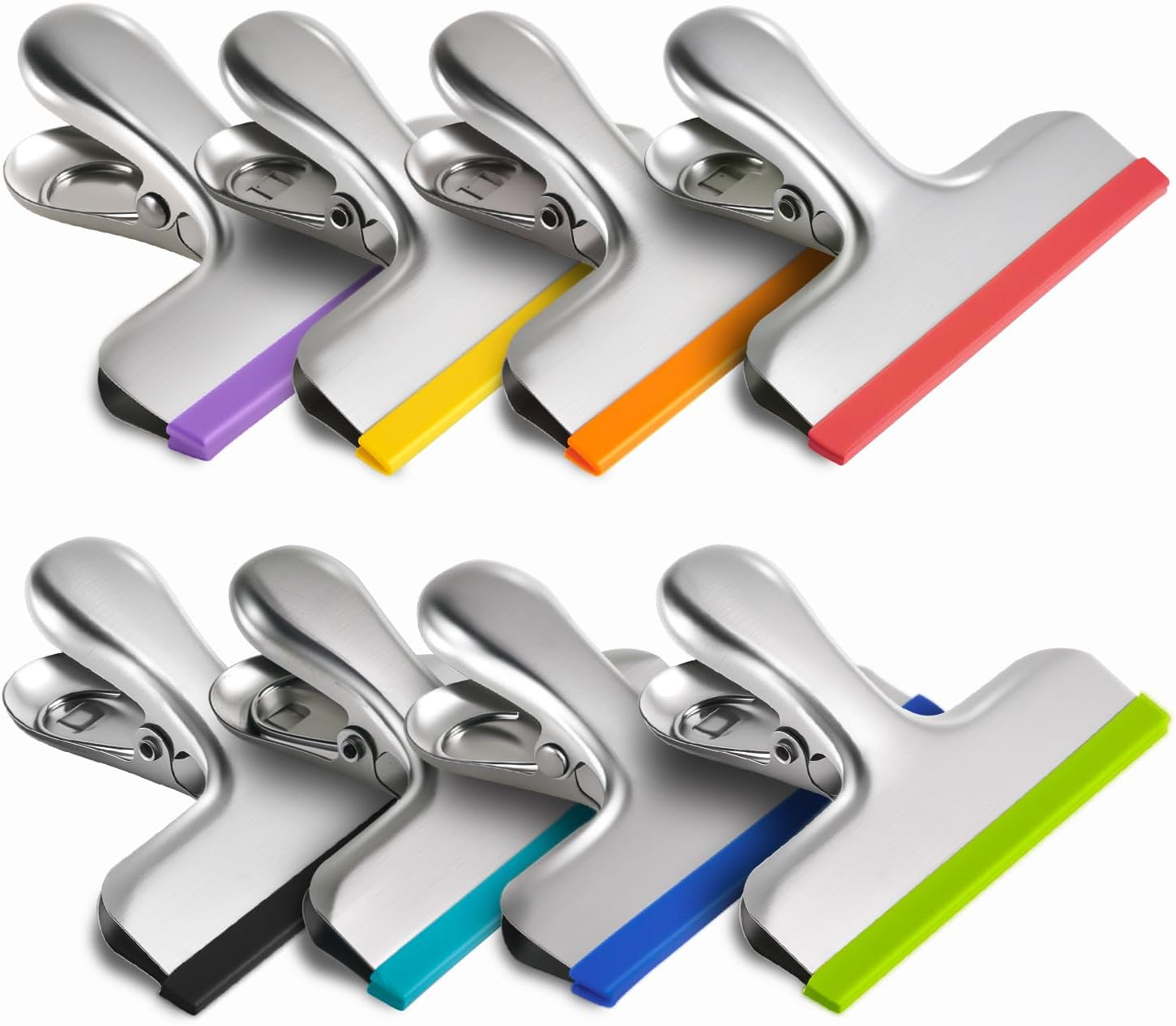 Silicone-Covered Bag Clips, 12 Pack