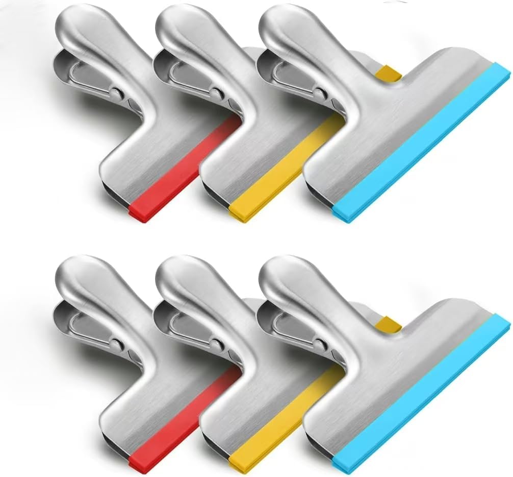 Silicone-Covered Bag Clips, 12 Pack