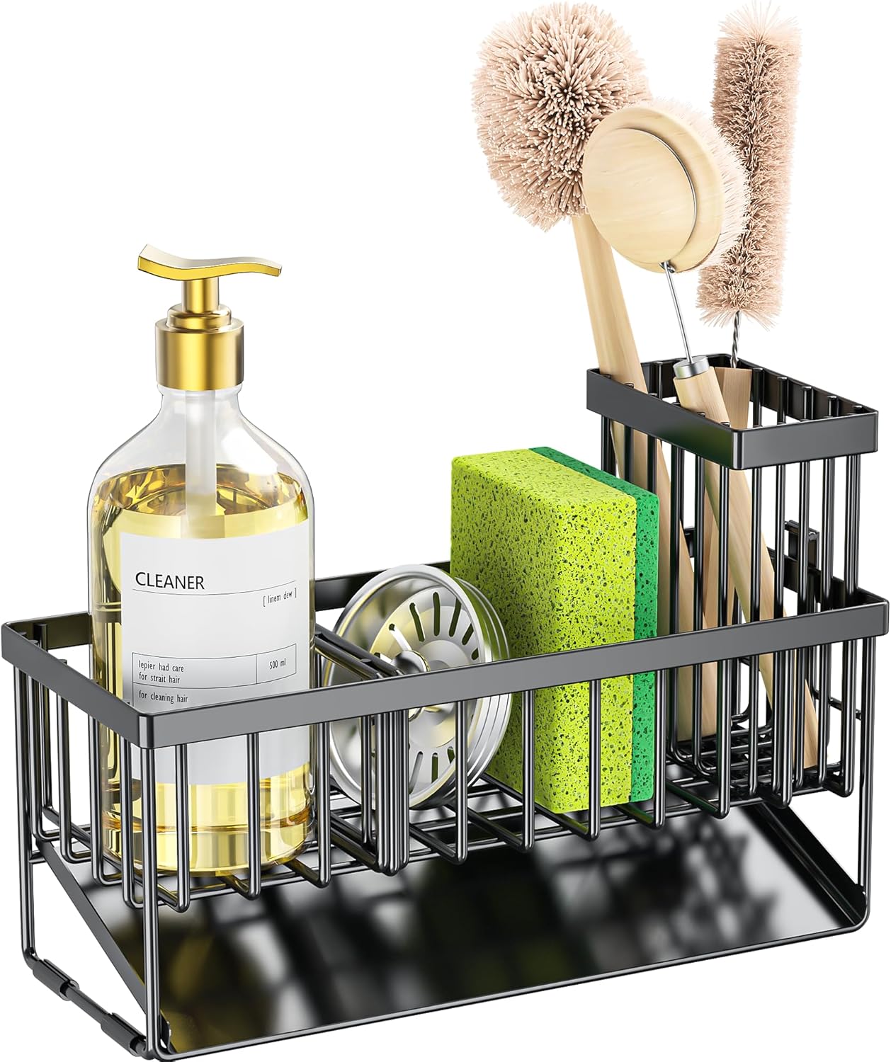 Sink Caddy with Brush Holder and Drain Tray