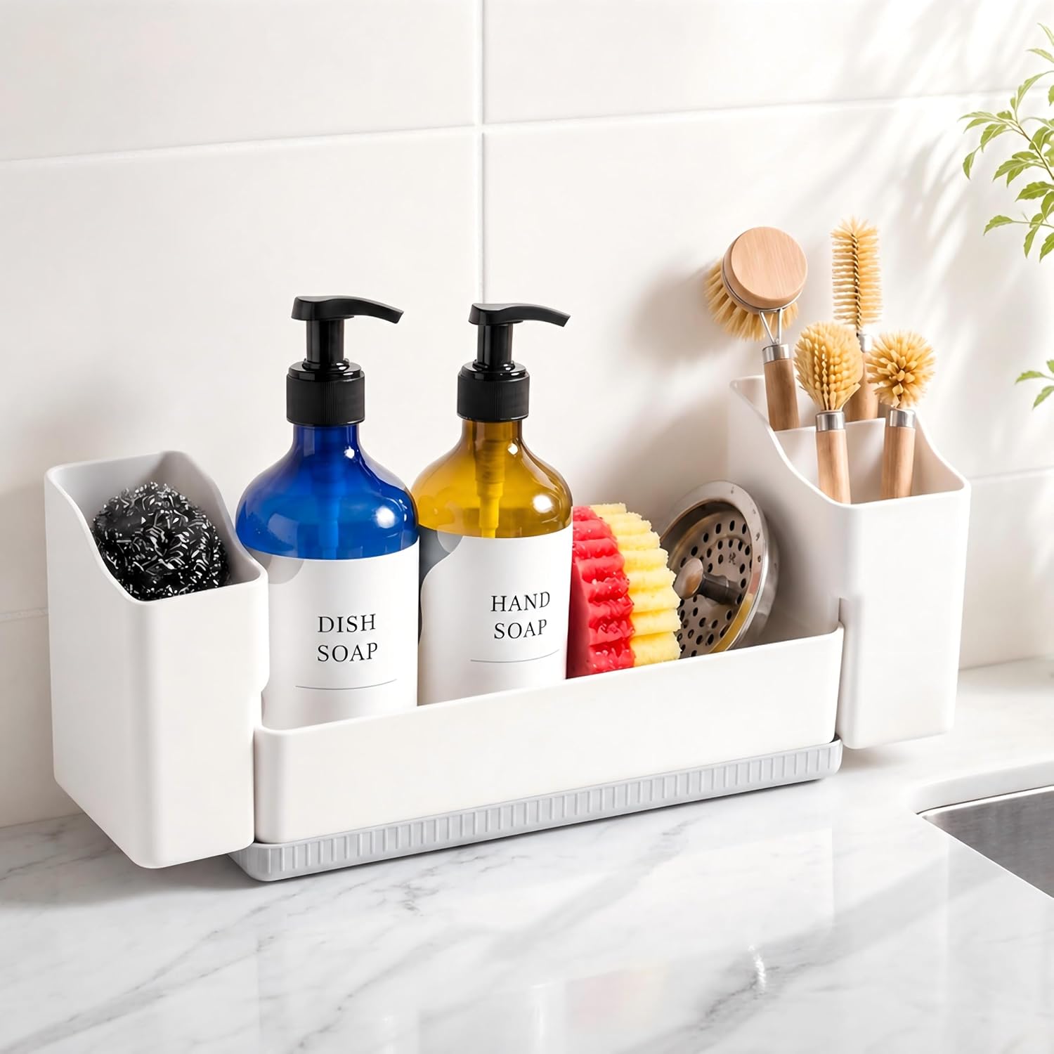 Sponge Holder with Drying Stone, Black