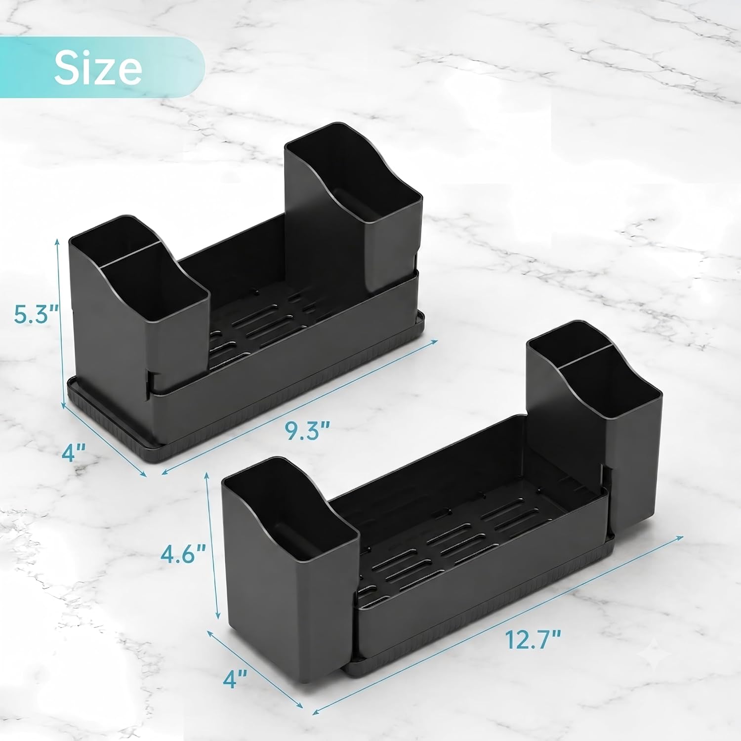 Sponge Holder with Drying Stone, Black