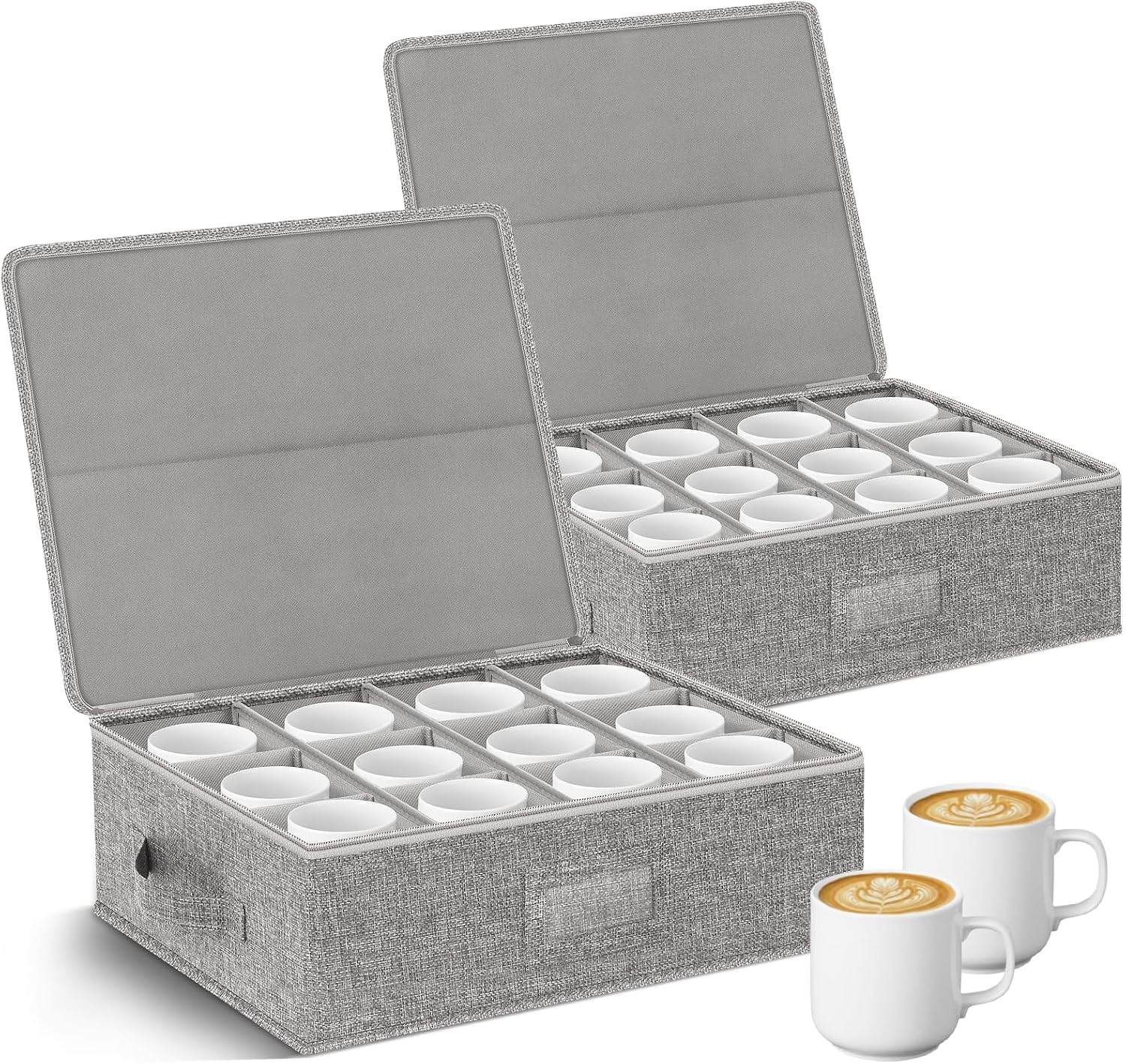 Stemware Storage Box with Dividers, 2 Pack