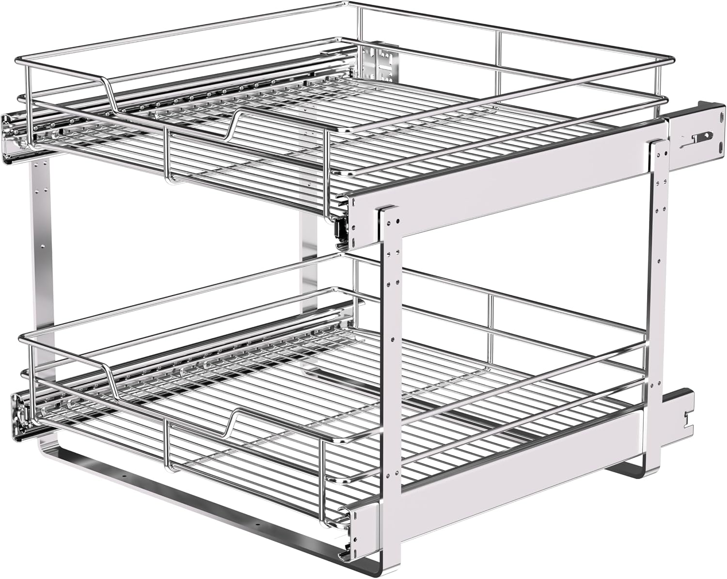 Two-Tier Pull-Out Cabinet Shelves, 14 x 22 inch