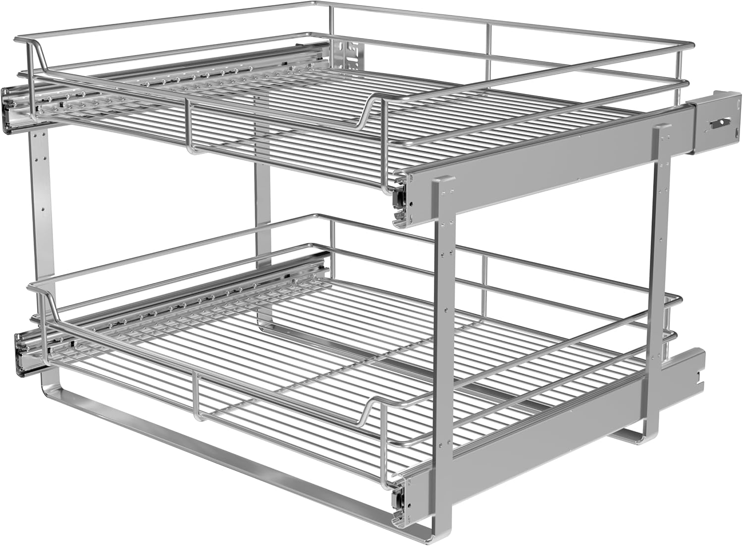 Two-Tier Pull-Out Cabinet Shelves, 14 x 22 inch