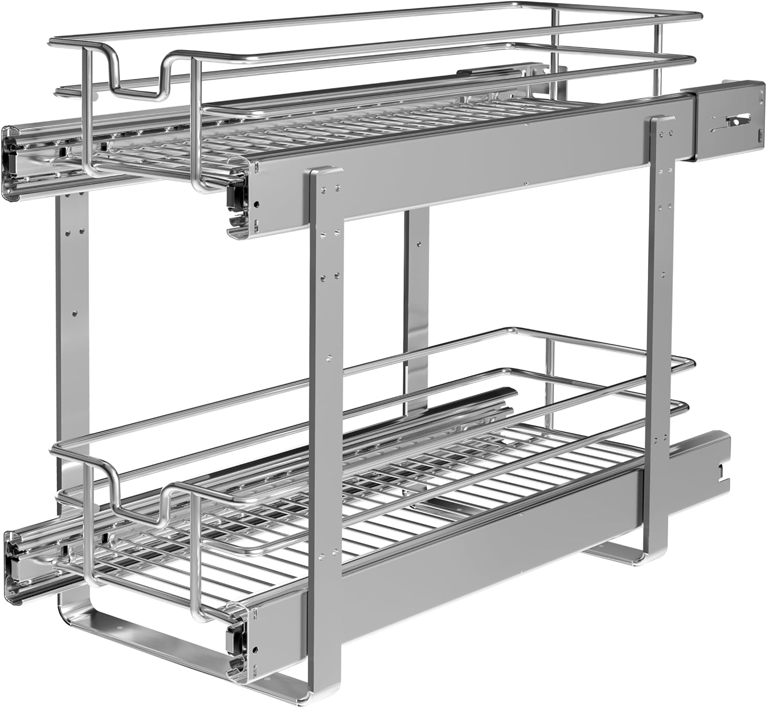 Two-Tier Pull-Out Cabinet Shelves, 14 x 22 inch