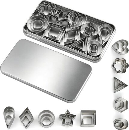 Geometric Cookie Cutter Set - 30-Piece Geometric Stainless Steel