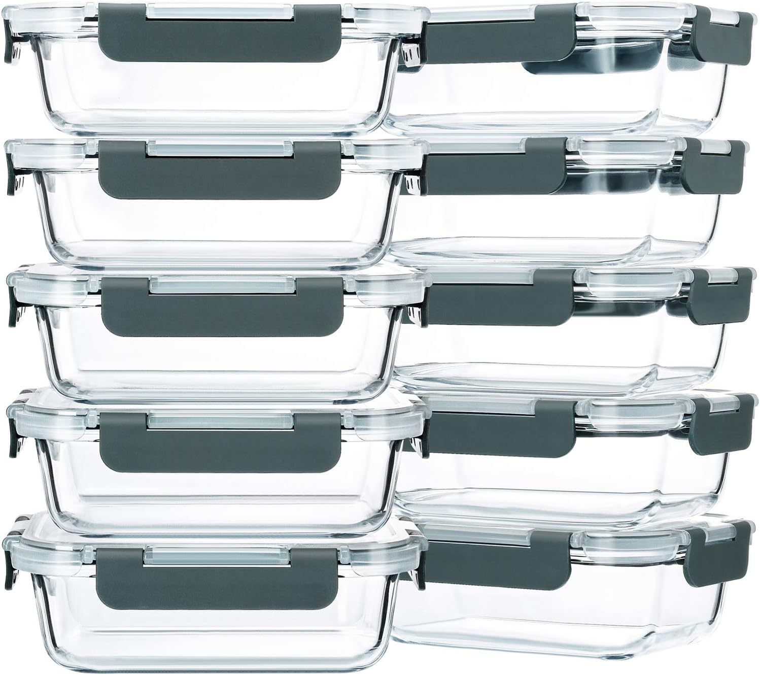 10-Pack 22 Oz Glass Food Storage