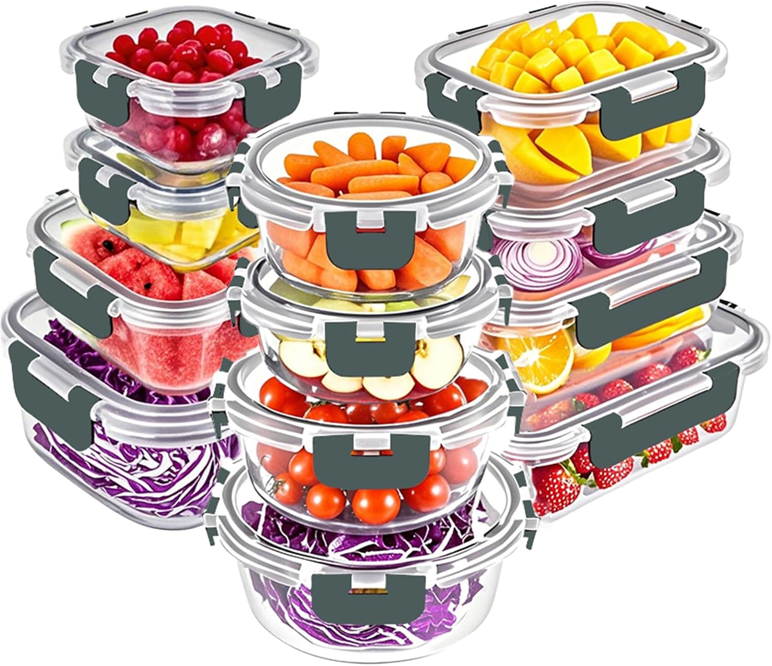 12-pack Glass Food Containers