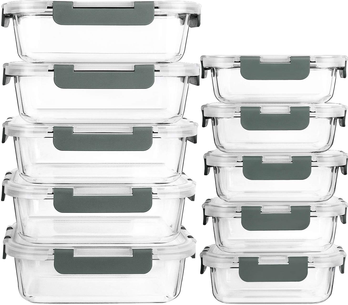 10-pack Glass Lunch Containers