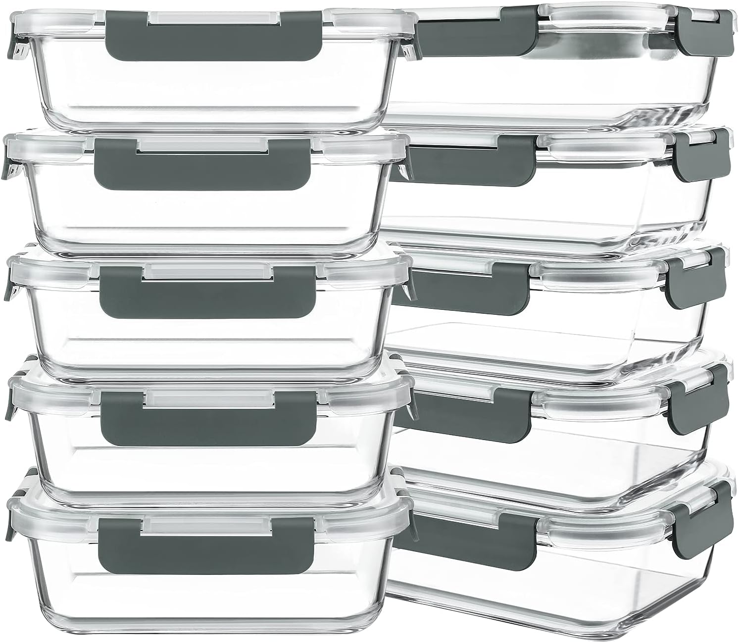 10-Pack 30 Oz Glass Meal Prep
