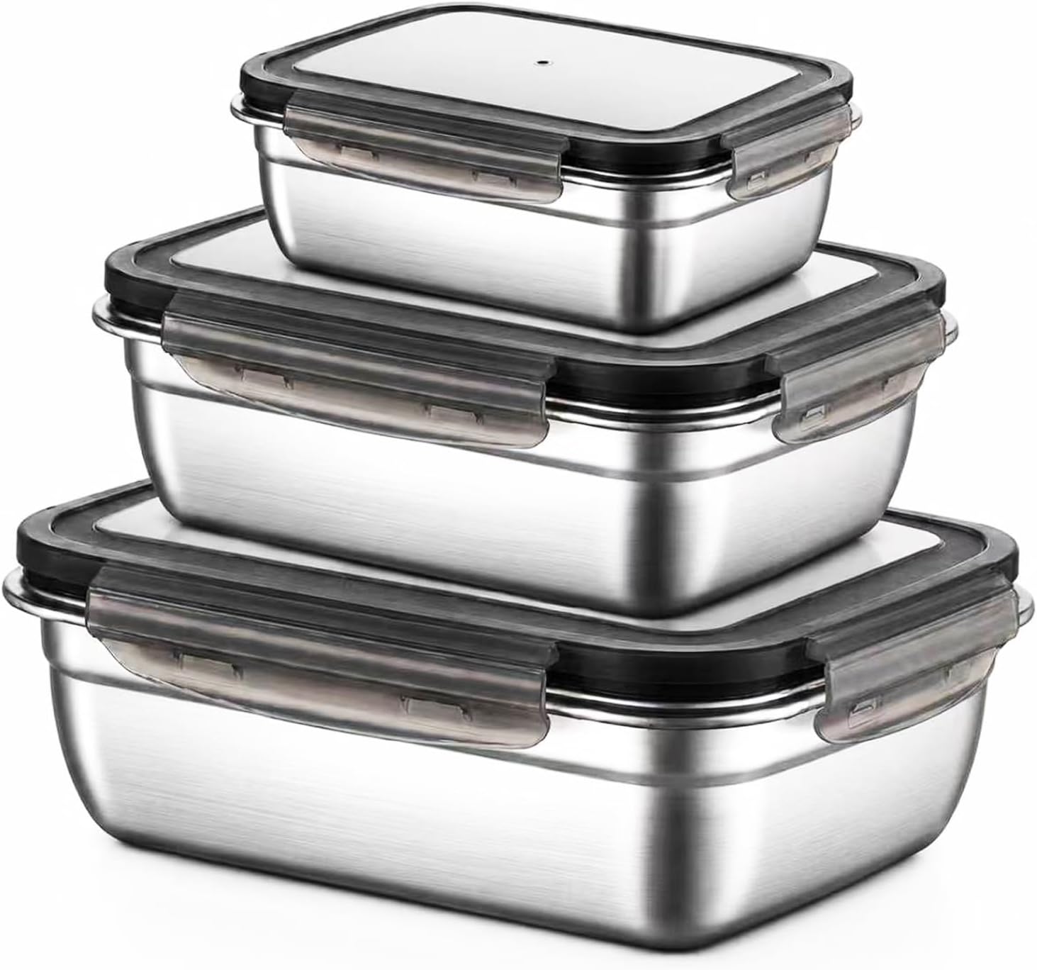 3-Piece Stainless Steel Food Containers