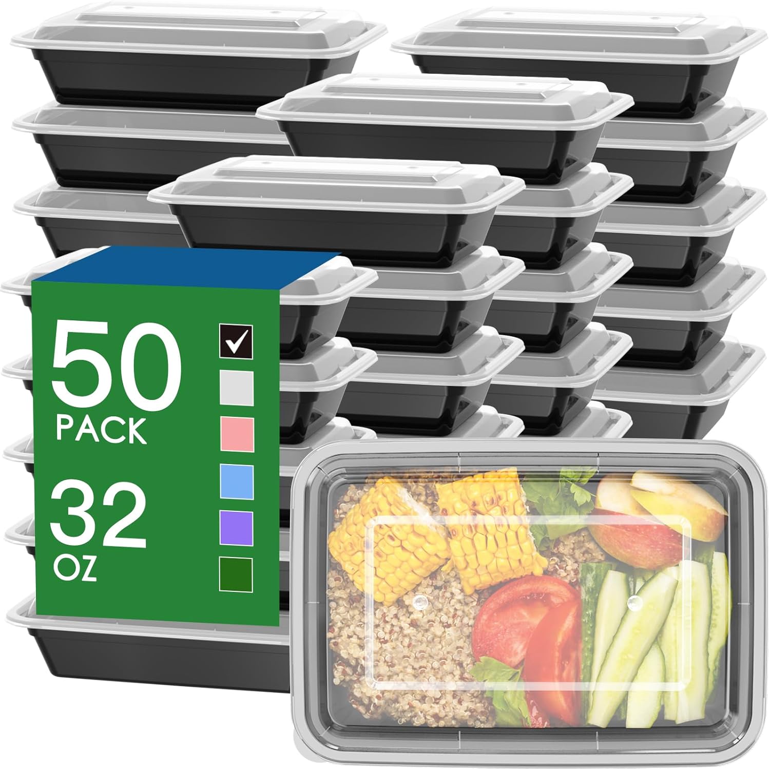 50-Set 32 Oz Meal Prep Containers