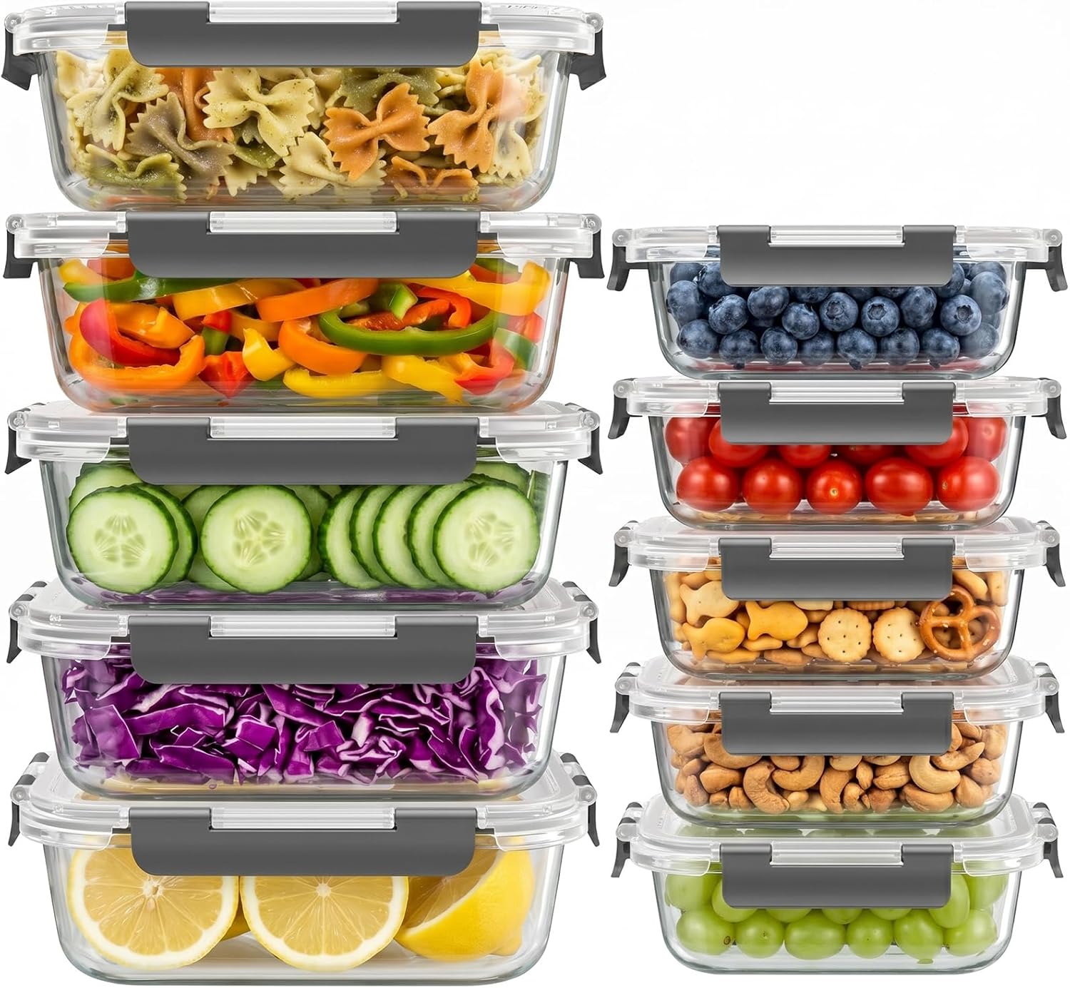 20-piece Glass Food Storage Set